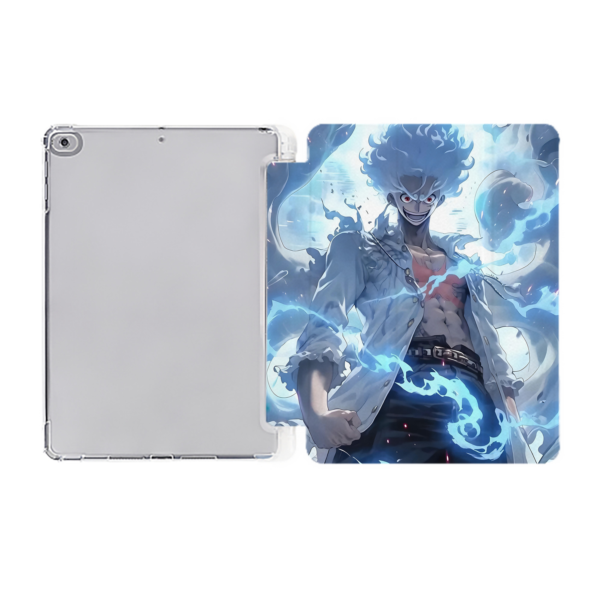 ワンピース ONE PIECE IPad ケース ペン収納付き 三つ折りスタンド PUレザー×シリコン 対応機種9.5/10.5/10.9インチ